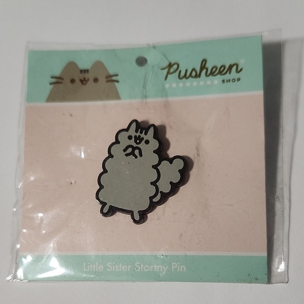 Pusheen Little Sister Stormy Gray Cat Pin